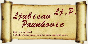Ljubisav Paunković vizit kartica
